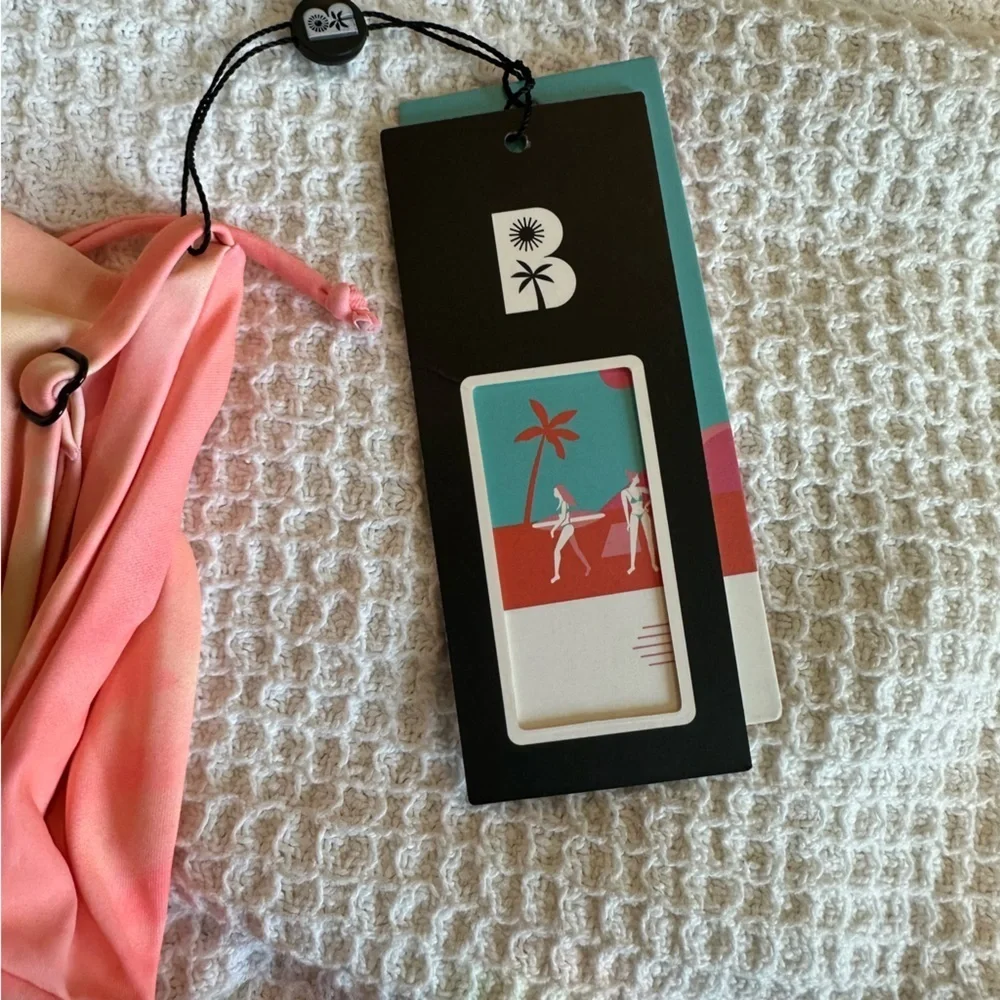 NEW NWT Blackbough Swim Women's Sophia Bikini Top Pink Lemonade Size Medium - Picture 7 of 9